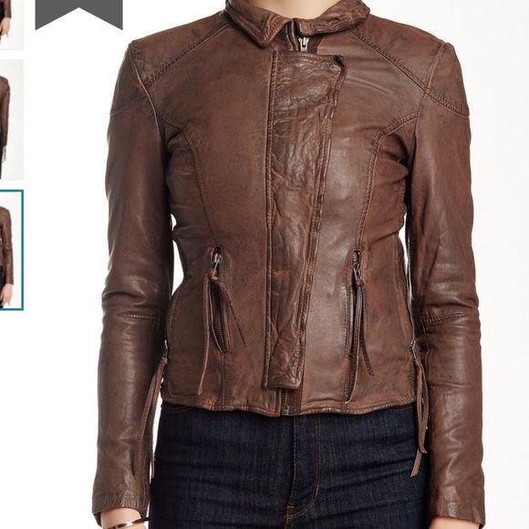 Muubaa NWT Galaxi Leather Biker Jacket Blush - Picture 2 of 8
